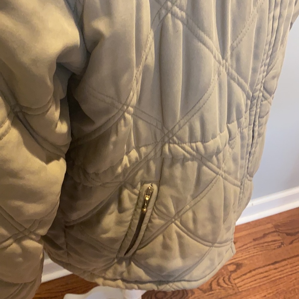 🌞 Preston & York quilted coat jacket front zip size L - Picture 3 of 12